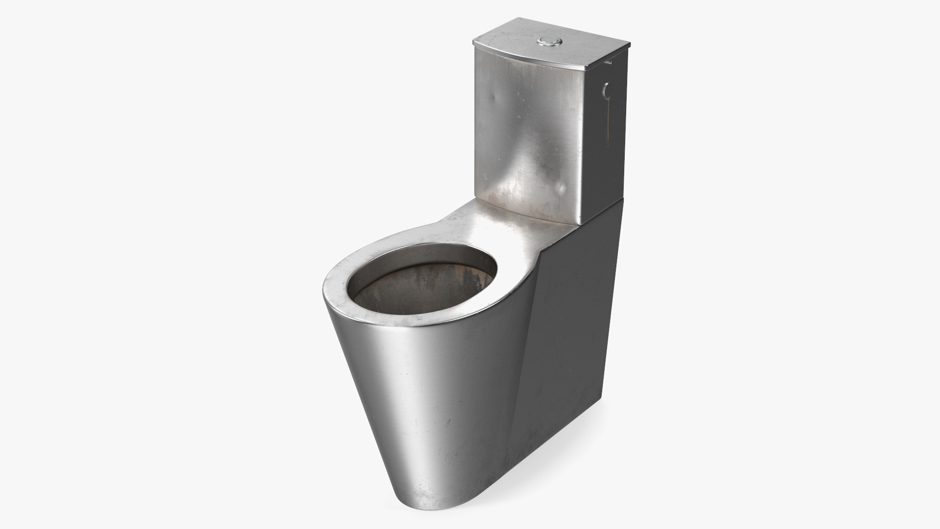 Stainless Steel Floor Standing Toilet Old 3D model preview