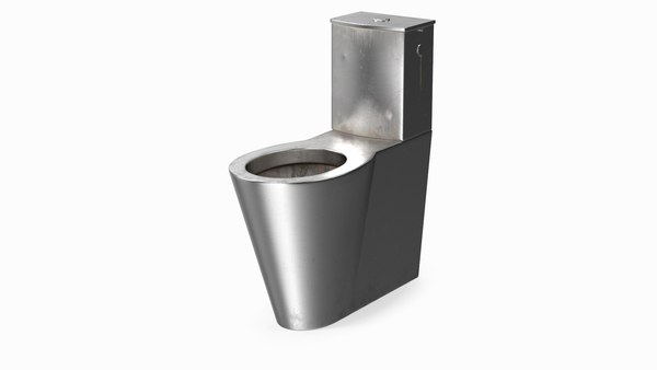 Stand-WC aus Edelstahl alt 3D-Modell - TurboSquid 2044813