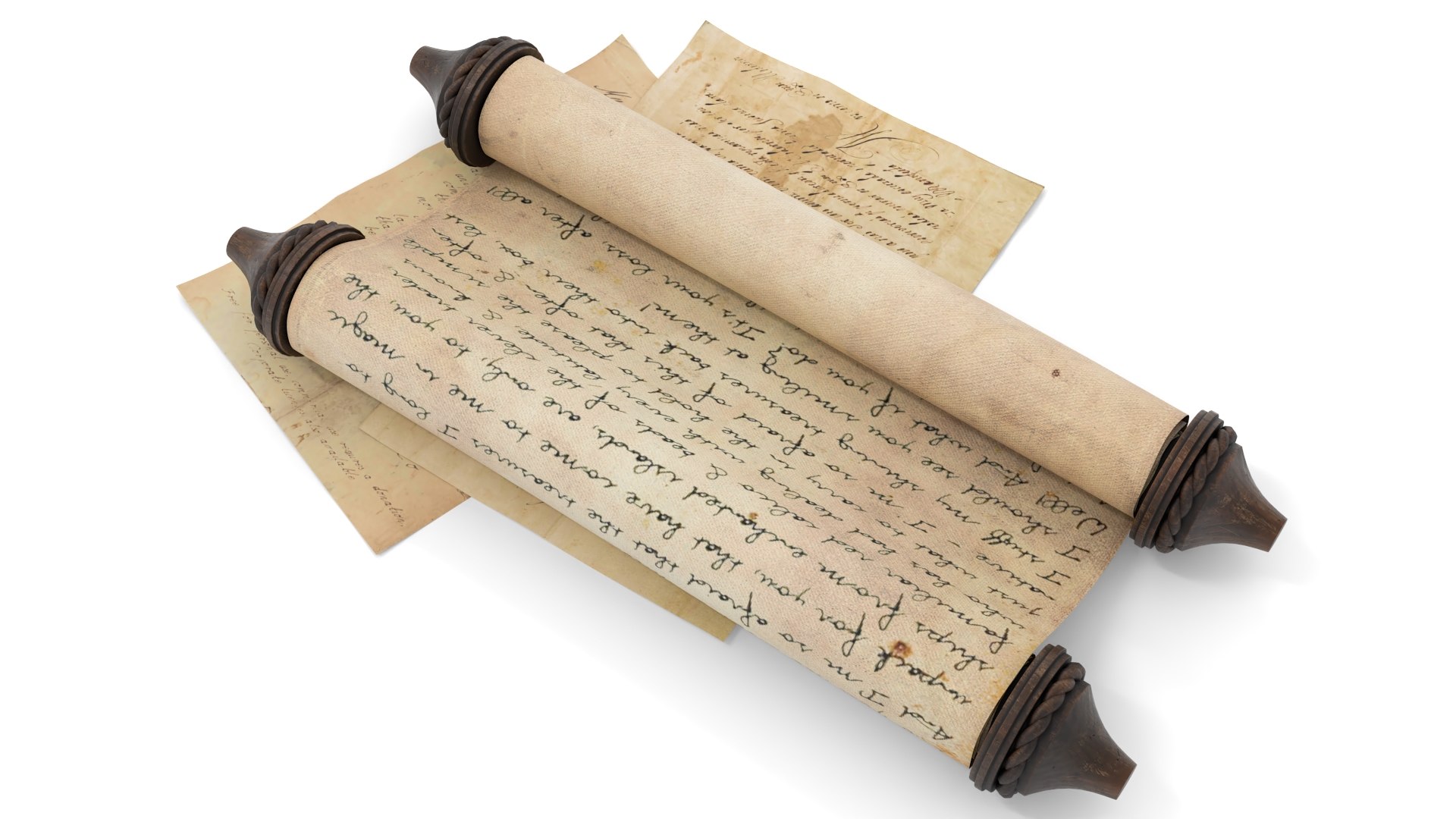 Ancient Scroll 1 3D Model - TurboSquid 1703029