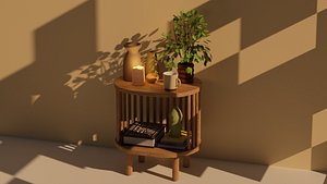 3D Bamboo Bedside Table Connery