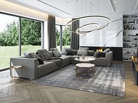 Living Room and Kitchen Scene for Cinema 4D and Octane Render
