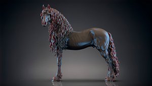 Friesian horse  -  3D Sculpting 3D