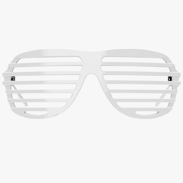 3D White Shutter Shades Sunglasses - Game Asset model