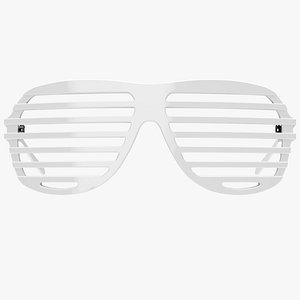 White Shutter Shades Sunglasses - Game Asset