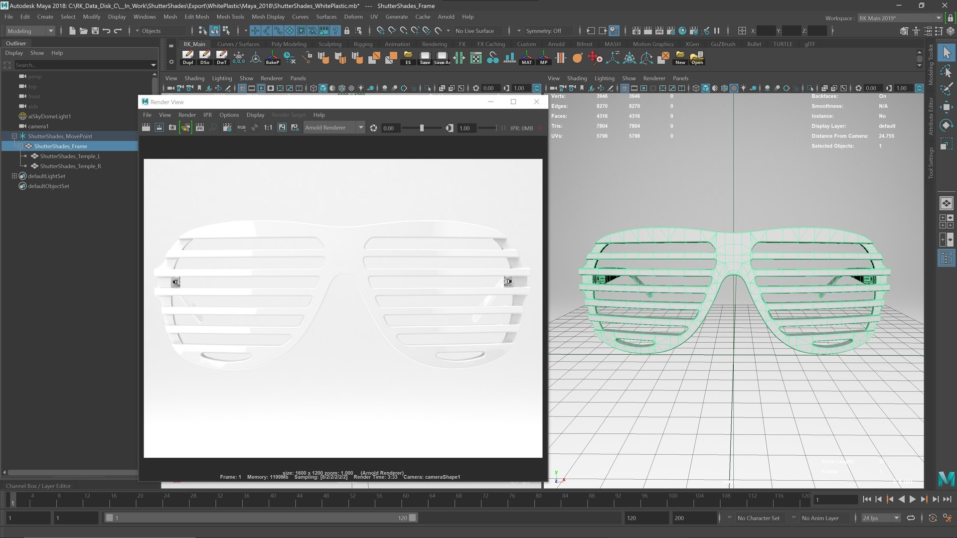 3D White Shutter Shades Sunglasses - Game Asset model - TurboSquid 1778093