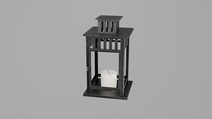 3D Square Metal Candle Holder Lantern model