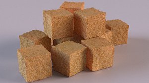 sugar cube candy food 3D model