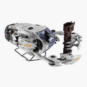 3D Sci Fi Repair Spaceship Rigged for Maya