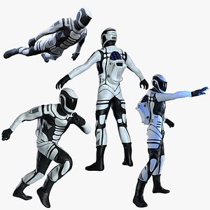 Astronaut in Spacesuit Rigged and Animated
