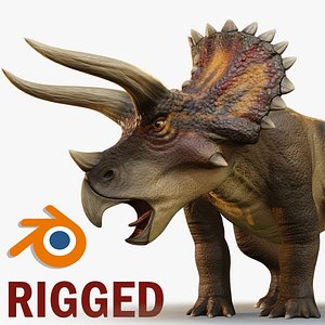 Triceratops Low-poly Rig model