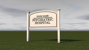 3D Hospital Sign Board model