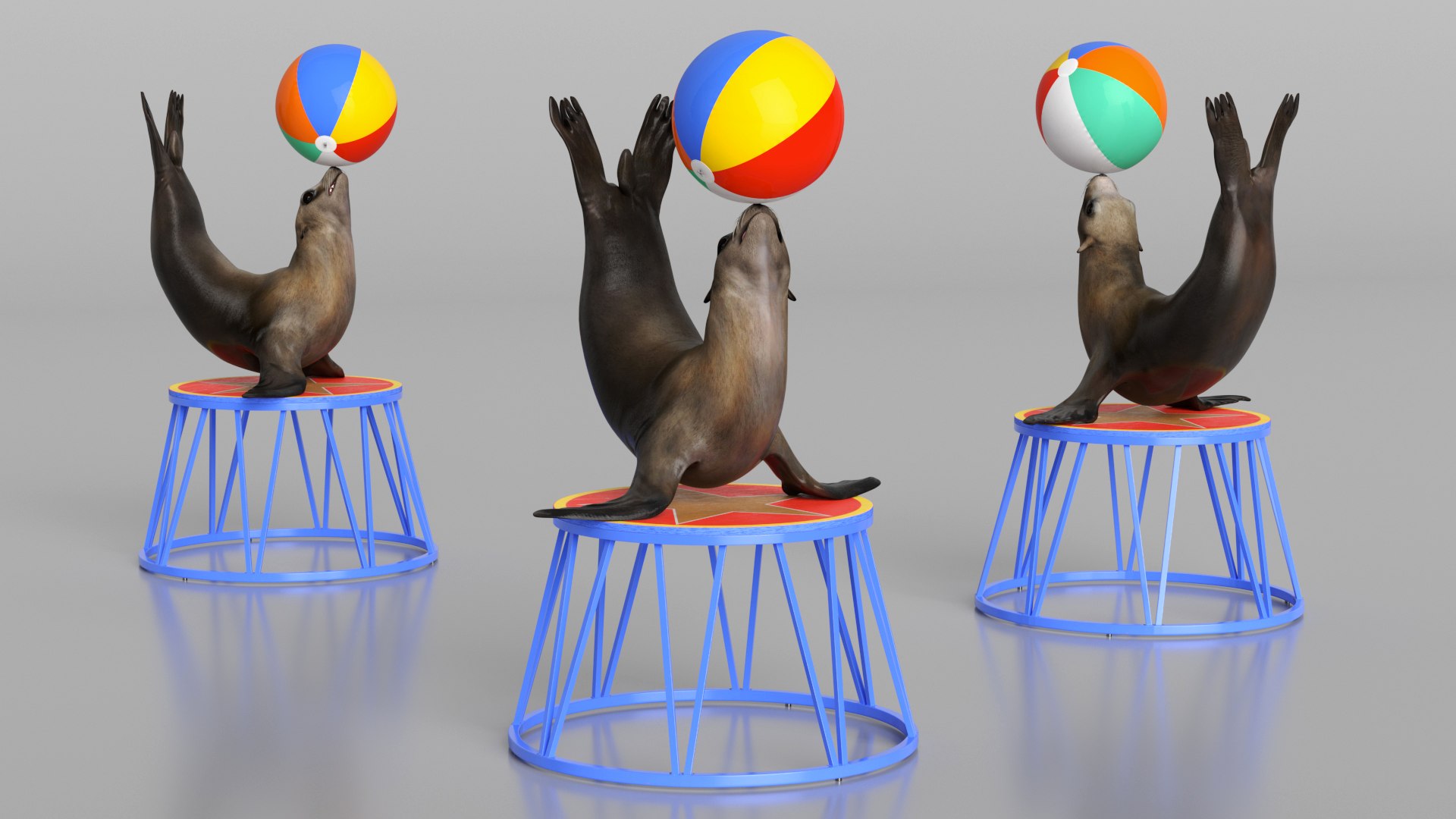3D Model Circus Tent With Animals On A Circus Stand Collection ...