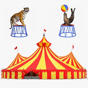 Circus Tent with Animals on a Circus Stand Collection