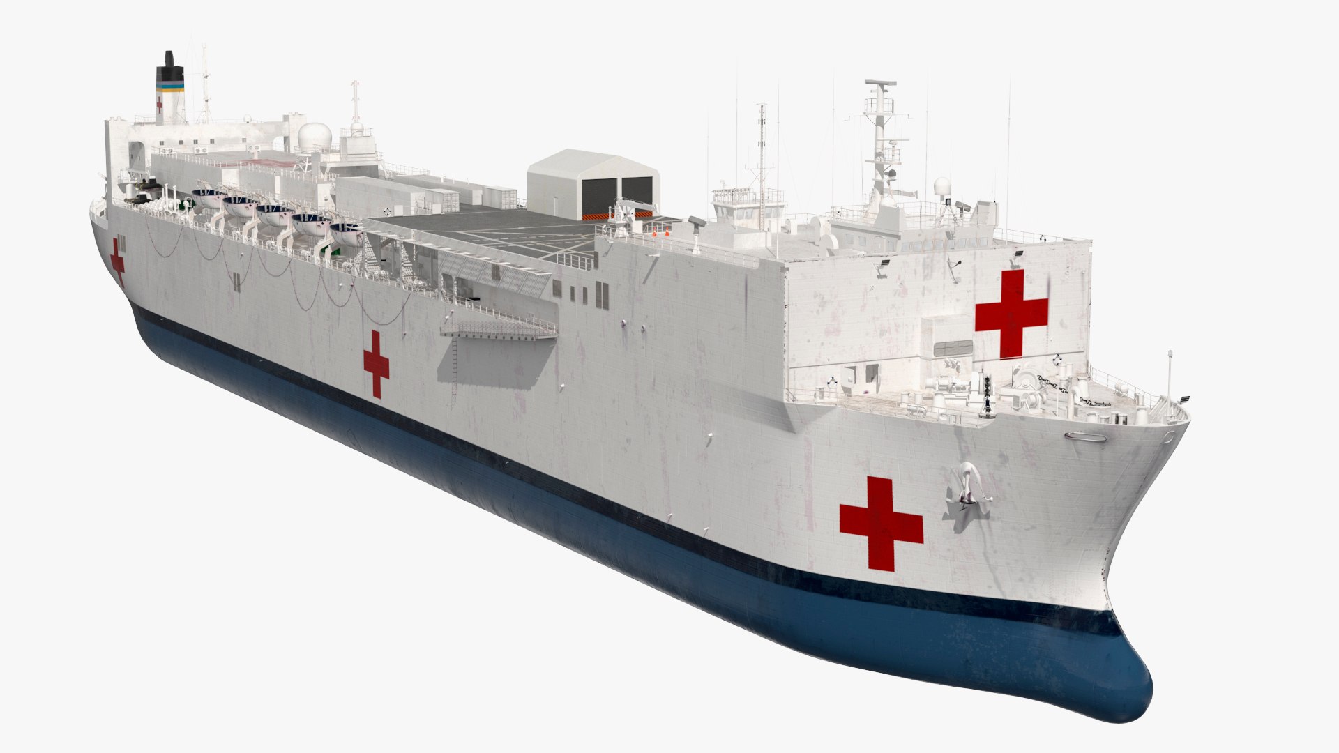 Maritime Medical Support Ship 3D model preview