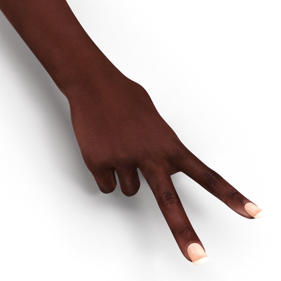 Female Hand African American 2 Pose 2 3D Model 3D model preview