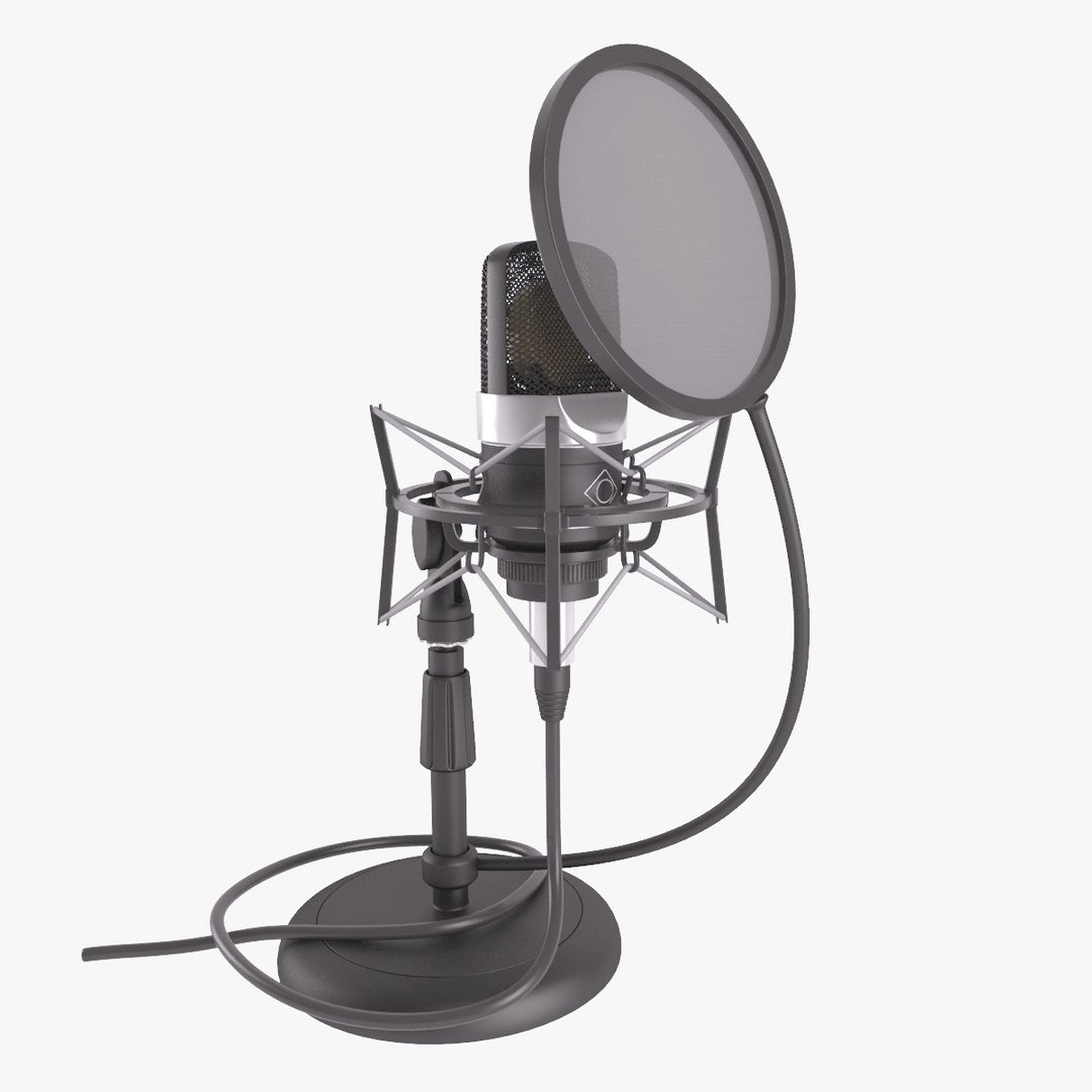 Condenser microphone desktop stand model TurboSquid 1662138