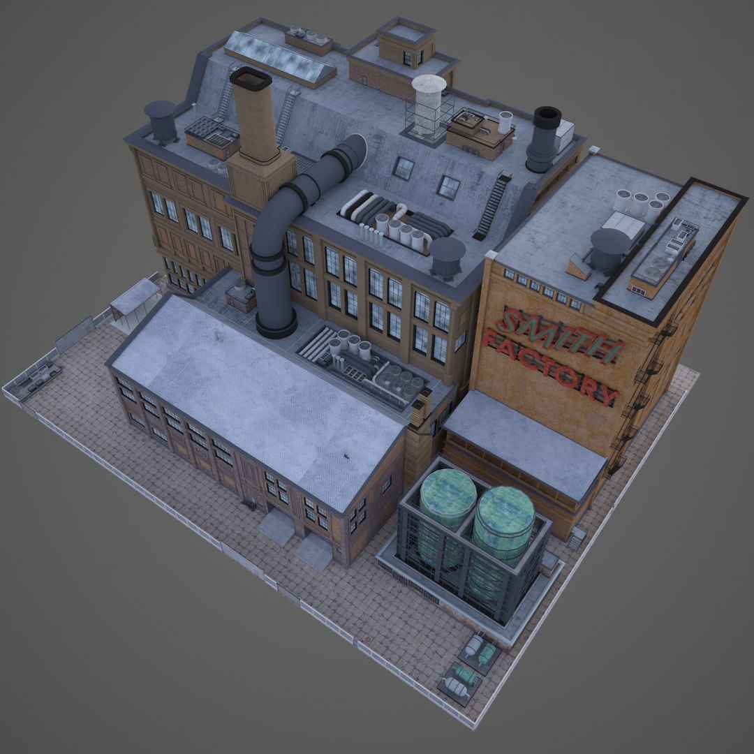 3D old factory model - TurboSquid 1221761