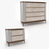 Mobi Manhattan Wooden bedside table with chest of drawers