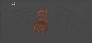 3D chairs tables model