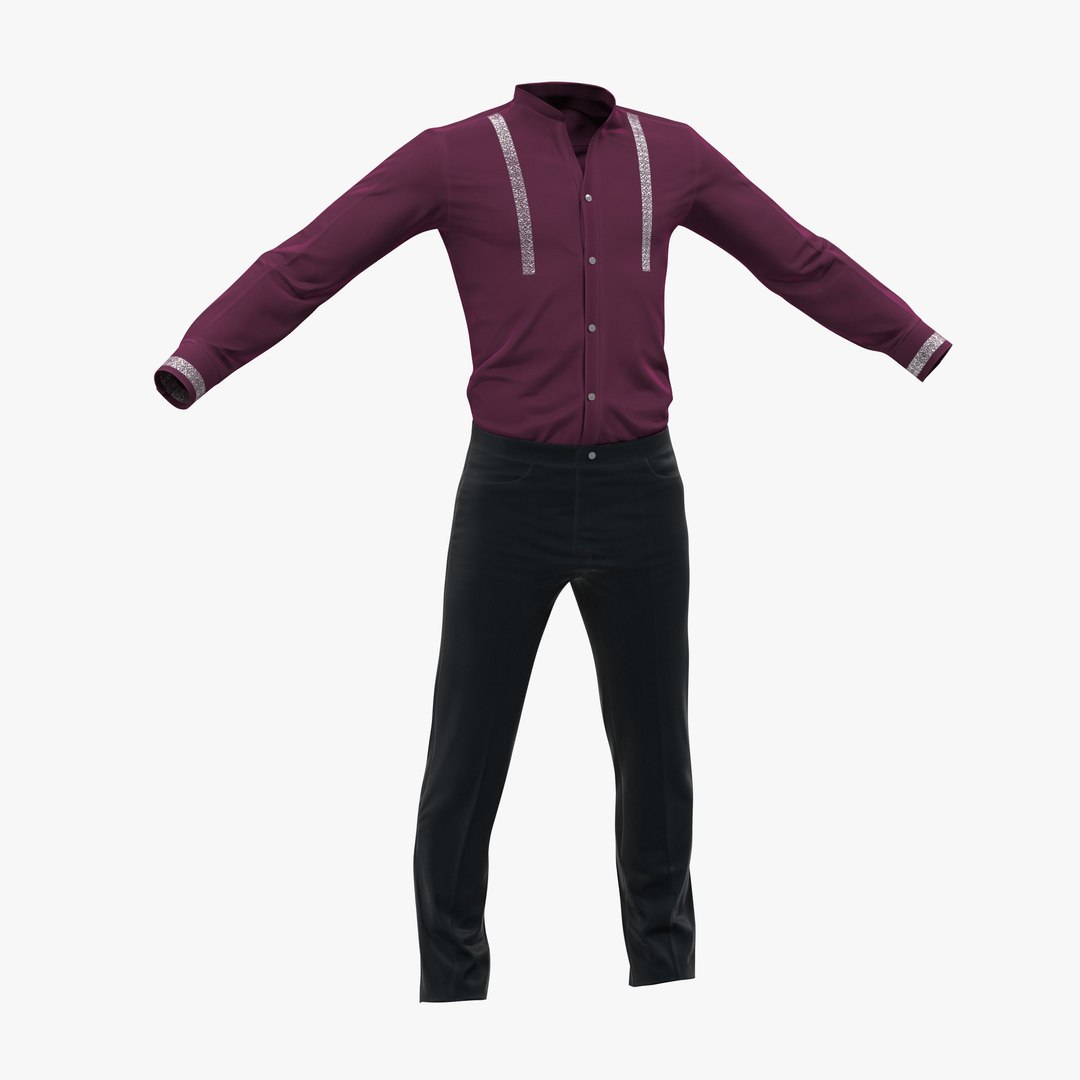 Casual Men Clothes 5 3D Model 3D model preview