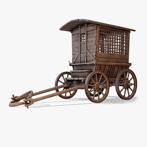 Medieval Prisoner Cart 3D