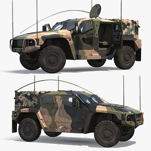 3D Hawkei PMV Military Protected Vehicle Camo Rigged