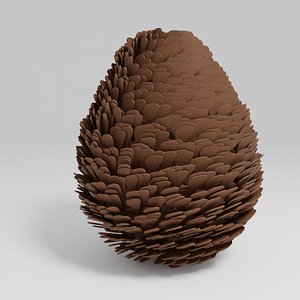 3D model Pine Cone - Procedurally Modeled w Geometry Nodes