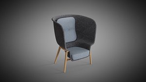 Pod PET Felt Privacy Chair by De Vorm 3D model
