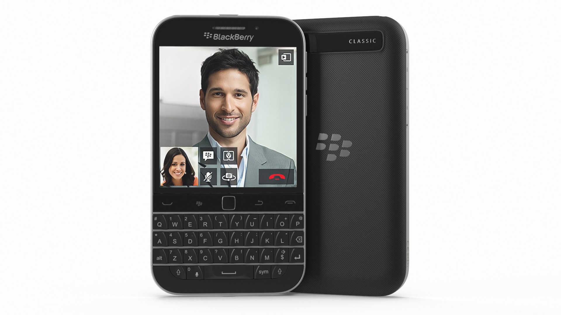 Smartphone BlackBerry Classic Black 3D model preview