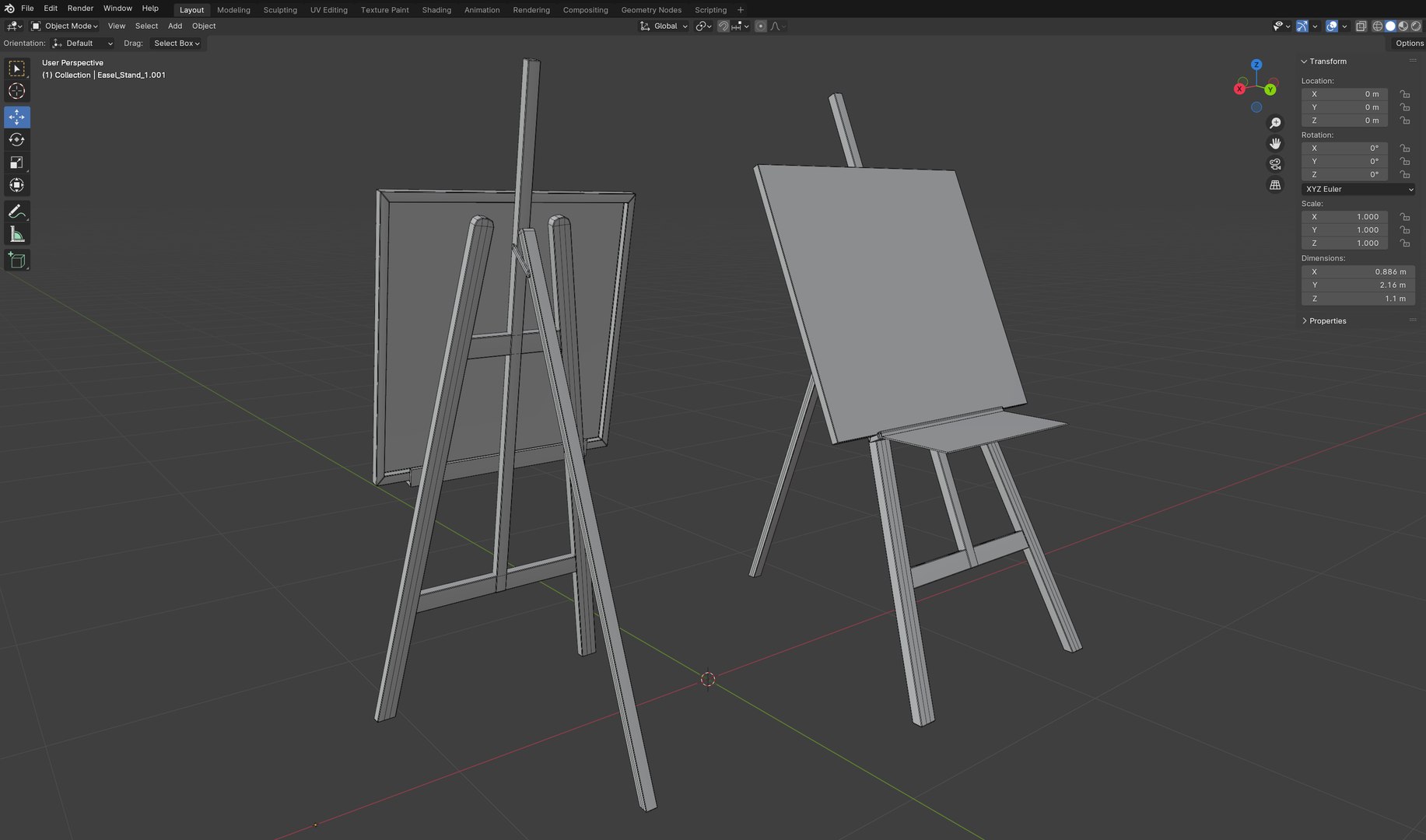Easel Stand MAYA and Blender 3D model https://p.turbosquid.com/ts-thumb/ET/zwF1YV/K2/easelstandblendermeshflow/png/1744284469/1920x1080/fit_q87/43eaf77446d72d7ef49256e98bc87d64a5f0d1d1/easelstandblendermeshflow.jpg