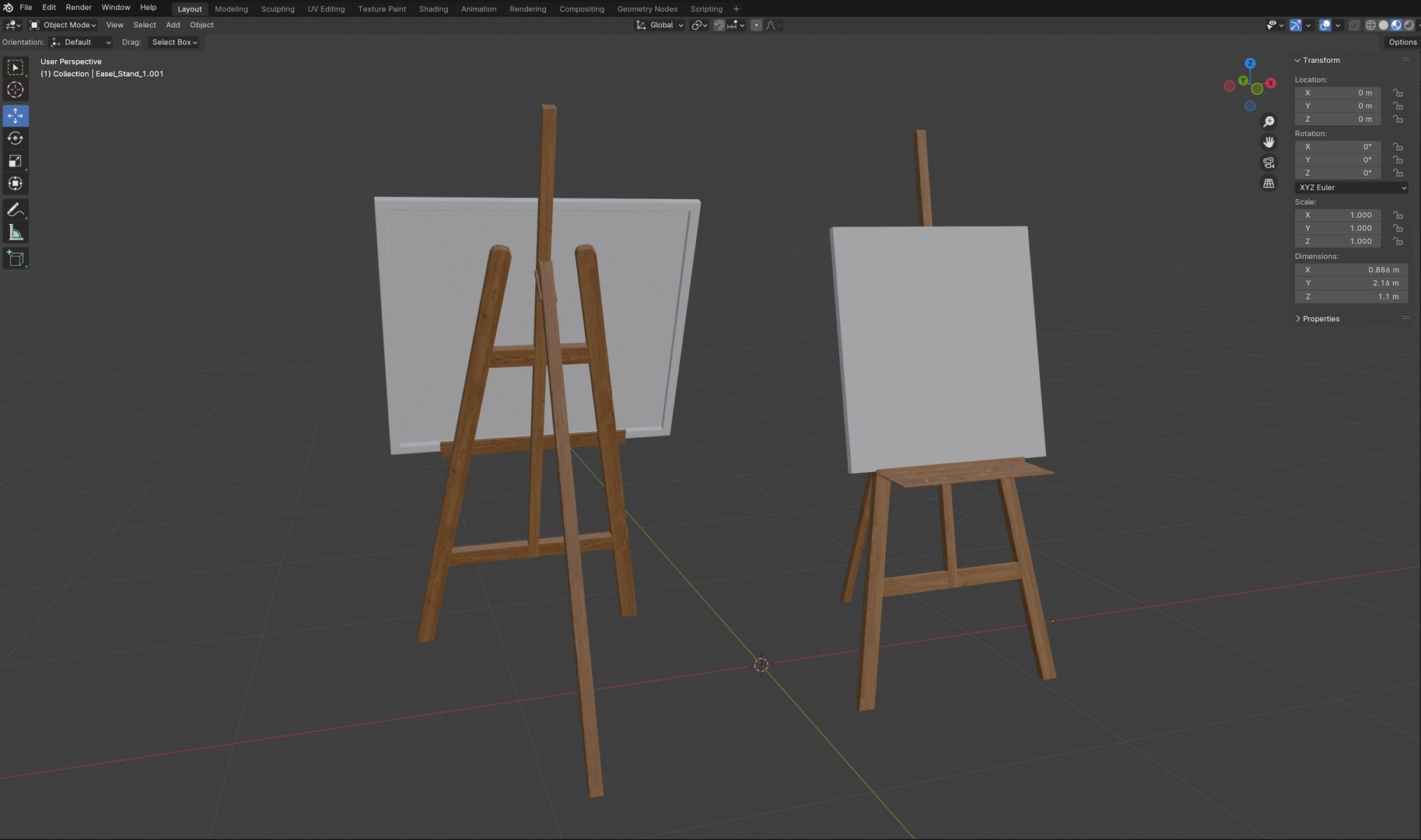 Easel Stand MAYA and Blender 3D model https://p.turbosquid.com/ts-thumb/ET/zwF1YV/bC/easelstandblenderviewport/png/1744284482/1920x1080/fit_q87/a5014c9164f2947b40485b60a5f044e64ac9b45f/easelstandblenderviewport.jpg