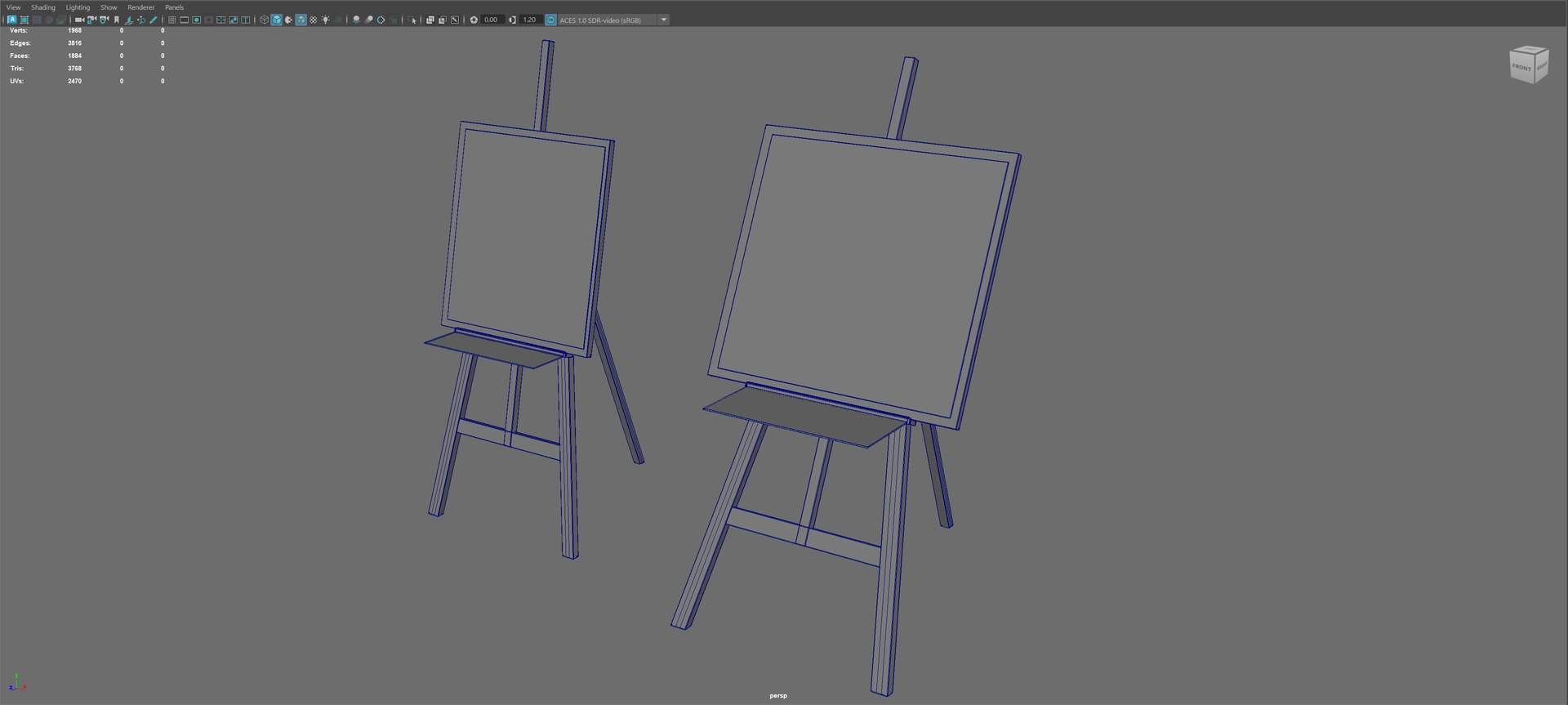 Easel Stand MAYA and Blender 3D model https://p.turbosquid.com/ts-thumb/ET/zwF1YV/sp/easelstandpolycount/png/1744284466/1920x1080/fit_q87/aca149387a7a30e068f4a3ee56c07f126615f248/easelstandpolycount.jpg