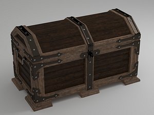 3d wood pirate chest