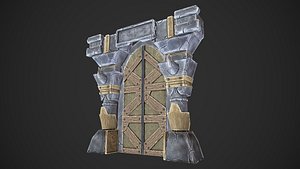 3D dungeon door stylized videogame