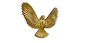 Pigeon gold brooch