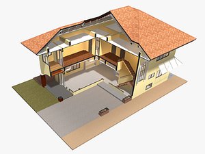 House in cutaway section 26-13 model