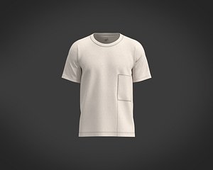 3D model Mens basic t-shirt with cut and sew pocket