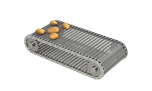 Editable Animated Wire Mesh Belt 3D model