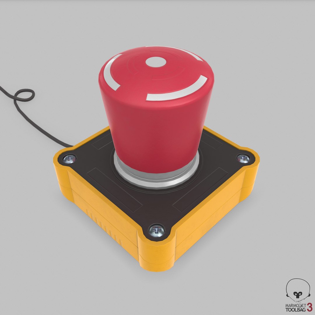 Big Red Button 3D Model - TurboSquid 1201516