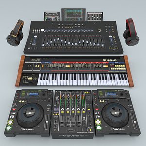 Musical DJ instruments Collection 3D model