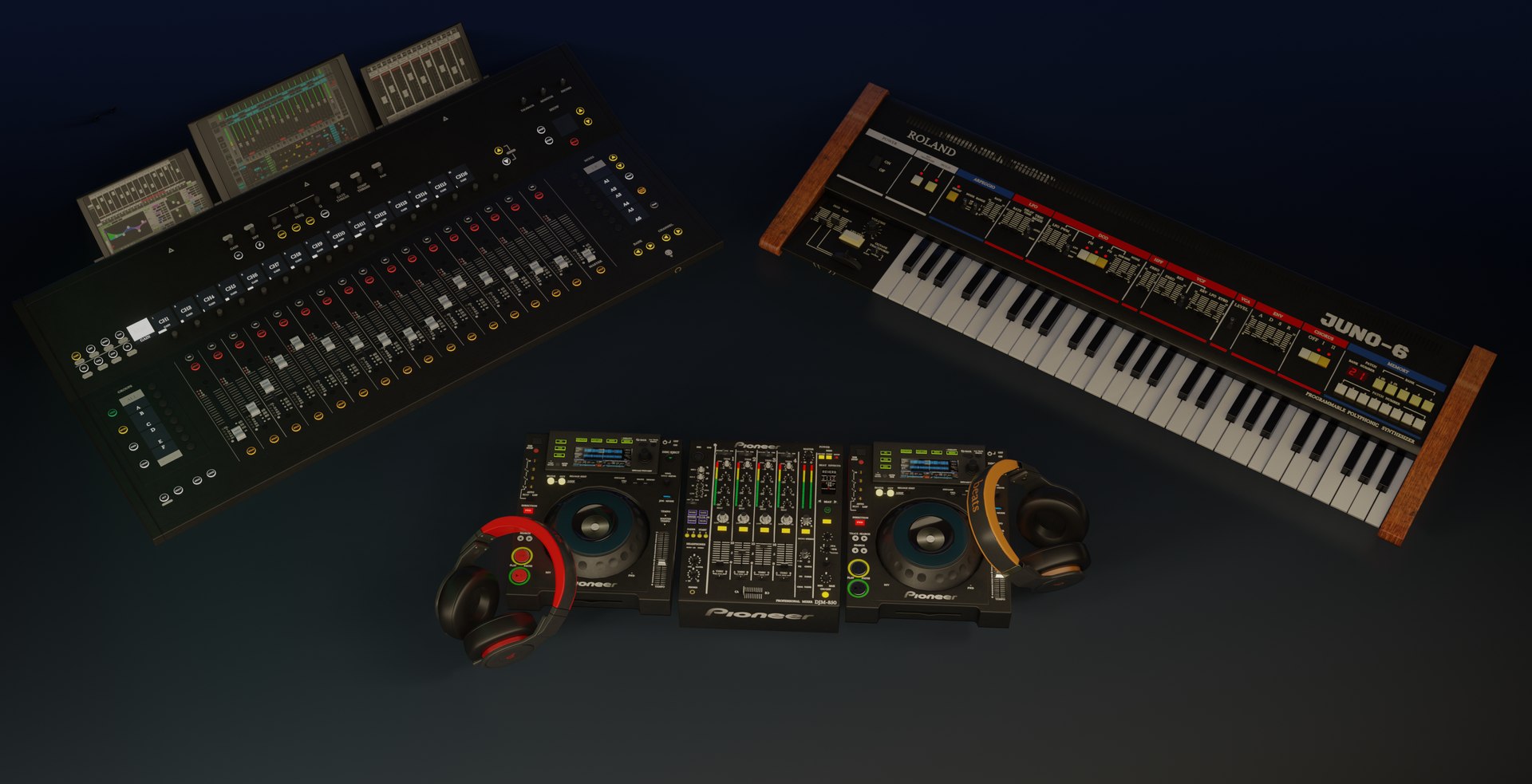 3D Musical Instruments TurboSquid 1655168   Set1 