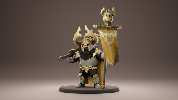 Golden Horn Dwarf 3D model