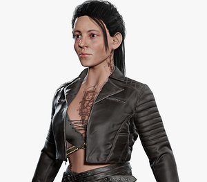 3D model Biker Girl Character
