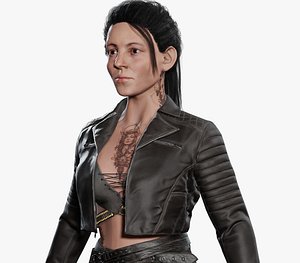 Biker Girl Character