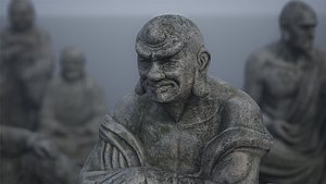 3D 18 Chinese Buddhist Sculpture model