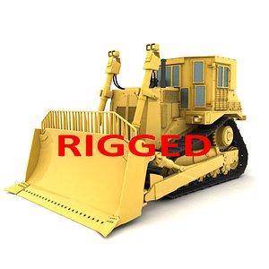 3D rigged bulldozer