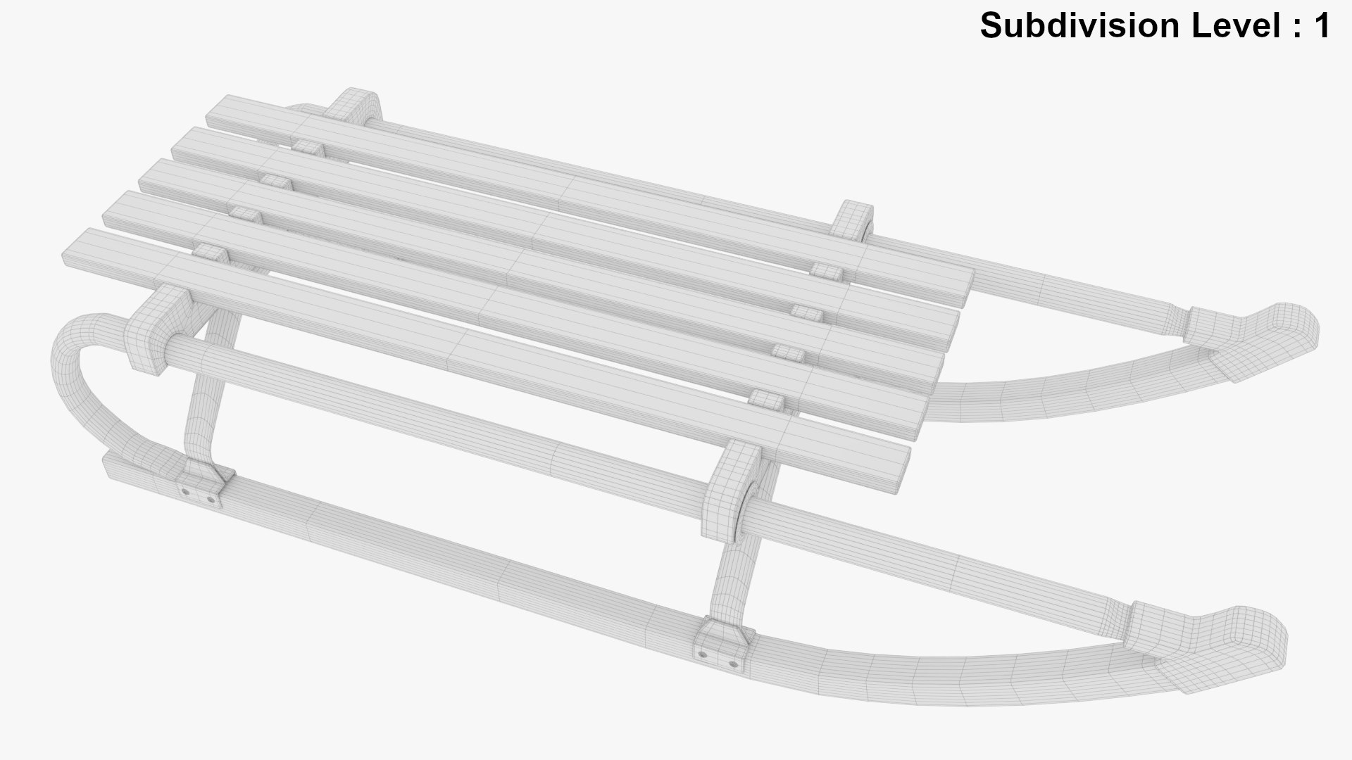 Wooden Snow Sled Model - TurboSquid 2314418