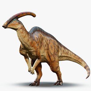 3D Parasaurolophus Low-poly RIG model