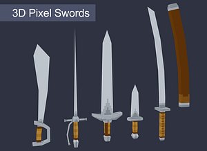 3D model 3D Pixel Swords