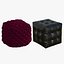 3D Pouf Marron Leather And Velvet
